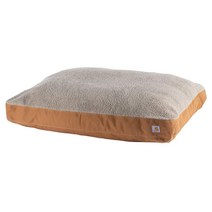 Carhartt 내구성이 뛰어난 캔버스 재질의 반려견 침대 방수 코팅이 된 프리미엄 반려동물 라지 칼하트 브라운 및 셰르파 탑 417796, Medium, Carhartt Brown with Sherpa Top