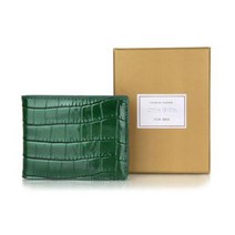 옴니아 티반 머니클립 악어 콤비 패턴 에나멜 소가죽 남성 미니 지갑