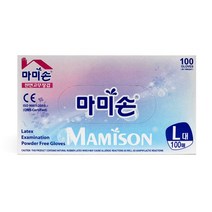 포도나무288 마미손 라텍스 천연 고무장갑 100매 요리, 본상품선택, L