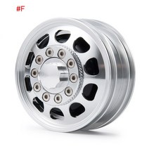 YEAHRUN-합금 금속 비드록 프론트/리어 휠 림 허브 타미야 R620 1/14 RC 트랙터 트레일러화물 트럭 업그레이드 부품용, [14] F(Front Wheel) 1Pcs
