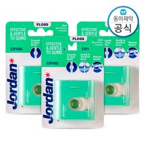 동아제약 조르단 치실 익스팬드 넓은 치아용 25M 3개, 단품, 상세 설명 참조