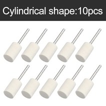 양모 펠트 장착 연마 버핑 휠 10 개 OD 3-20mm Dremel 드릴 로타리 공구 3mm 생크용 그라인딩 헤드, [01] Cylindrical 10pcs, [10] 18mm