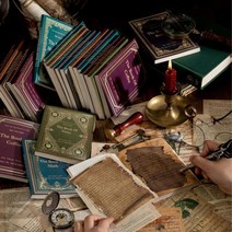 DIY 다꾸 뜯어쓰는 빈티지 메모지 영문 레터링 앤틱 미니북 책 메모, 커피 책