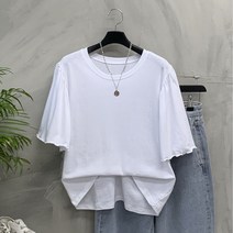 행복여[신상무배]1+1 릴리 셔링 날개 소매 반팔 티셔츠