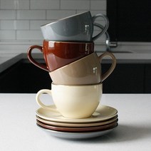 [천삼백케이] [체리하우스] 에크렌 골드 림(rim) 노블 커피잔1인세트 - 4color, 그레이블루