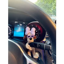 깜빡이인형 자동차 장식인형 자동차 방향지시등 와이퍼실내장식 깜빡이인형, 보라색 나비 선글라스 개 방패 장식