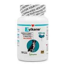 Vetoquinol Zylkene Behavior Support Capsules for Dogs Cats 225mg 120ct - Calming Natural Milk Pro, 1