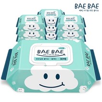 BAEBAE 아기물티슈 비데용 55gsm 캡형 30매 10팩, BAEBAE(베베) 아기물티슈 비데용