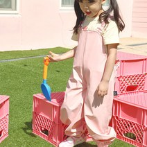 로이도이 방수 놀이복 멜빵 바지 모래놀이옷 숲체험복 갯벌체험옷 체험놀이 팬츠 미술 전신가운 오버롤 유아 아동 어린이, 핑크