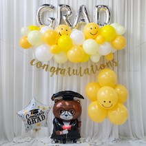 연지마켓 졸업 풍선 세트, 2-2.졸업장식풍선 스마일 풀세트