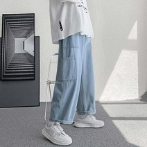 청바지 남성 와이드 드롭핏 캐주얼 빈티지 하이 스트리트 퍼블릭 트렌드 남성청바지 하이웨이스트바지 겨울청바지 데님팬츠