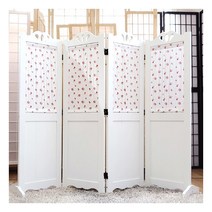 [주식회사 가구야히메] 플라워 패널 미니 4단 원목 파티션 현관 침실 주방 낮은 가벽, 색상:흰색