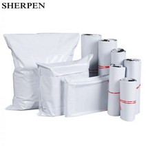 SHERPEN 50pcs 화이트 메일 가방 익스프레스 봉투 저장 택배 우편 자기 접착 인감 플라스틱 포장 주머니, [15] 50pcs 38x52cm