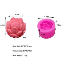 연꽃 촛불 실리콘 금형 DIY 3D 석고 수지 비누 금형 수제 향기로운 양초 공예 만들기 용품 홈 인테리어, 로터스