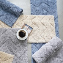 코스트코 순면 욕실 주방 현관 매트 2P 블루 베이지