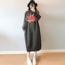 성은홀릭 여성 빅사이즈 후드 벨벳 롱 원피스 외출룩