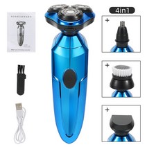이발기 바리깡 클리퍼 남성용 충전식 전기 전문 방수 수염 회전식 플로팅, 3.4 in 1