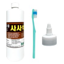청소용품다몰 사사삭 1L 줄눈세정제 뚜껑캡 + 청소용 칫솔 증정 화장실 욕실 타일 줄눈 사이 강력 오염 물때 제거 청소 세제, 1개 + 뚜겅 B타입 + 칫솔 1개