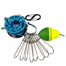 릴 스트링거 꿰미 살림망 물고기걸이 낚시, 블루, 1개