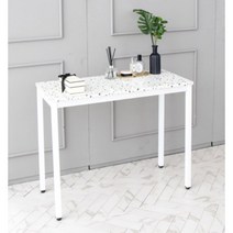DIY 화려한 마블패턴 8종 콘솔 테이블 900 / 이쁜 슬림 장식장 엔틱 거실, 테라조-블랙스틸