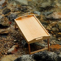 원목 사각트레이 우드 베드테이블 다용도 베드트레이