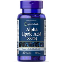 Puritans Pride 알파 리포산 600mg 시험용 Size-30 속방성 캡슐