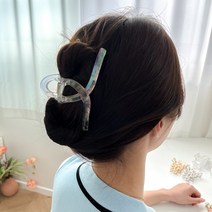 오로라 홀로그램 투명 크로스 꼬임 헤어 집게핀, 상세페이지 참조, 상세페이지 참조