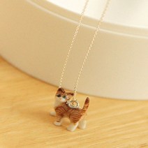 5DW75D682 팬던트 목걸이 고양이 실버 인테리어 카페 소품 1P 패션 도자기 도자기팬턴트