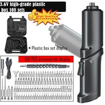 전동임팩 가정용드릴 가정용 전기 스크루 드라이버 충전식 무선 임팩트 미니 배치, 18.108PCS Set Type2