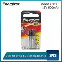Energizer-블루투스 이어폰 알람 시계 컴퓨터 테스터 AAAA LR61 AM6 알카라인 배터리 E96 LR8D425 MN2500 MX2500 4A 2 개입, [01] 1.5V