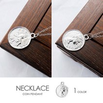 kirakirashop 엘리자베스 양면 코인 목걸이 ANB1420