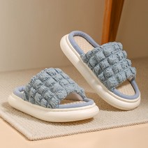 말랑마쥬 뽀송이 린넨 사계절 홈 슬리퍼, 스카이블루, 1개