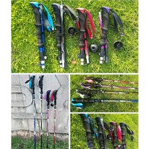 노인네발지팡이 사발 지팡이 노인 할머니 휴대용 트레킹 폴 야외 캠핑 하이킹 워킹 스틱 북유럽 텔레스코픽 클럽 쉽게 가방에 넣어, 110cm 레드