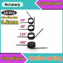 10 Pcs 와이어 직경 0.8mm 3/6/9 코일 스프링 스틸 V-스프링 비틀림 작은 비틀림 스프링 머리핀 스프링 180/120/90/60 학위, 0.8mm(90 degrees), 5.5mm(10pcs), 2.4mm(3 laps )