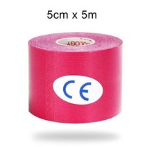 WorthWhile Kinesiology Tape 운동 회복 탄성 테이프 Kneepad 근육 통증 릴리프 무릎 패드 체육관 피트니스 붕대 지원, 06 5X500 Pink