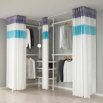 왕자 뉴드레스룸 코너형4폴_밀폐 타공선반_941_행거, 1.화이트모노_941_MN