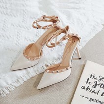 여성 락스터드 스트랩힐 하이힐 스틸레토