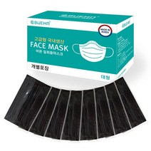 BUEHN 국내인증완료 프리미엄 3중 MB필터 일회용마스크 블랙 / 화이트 50매