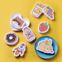 김엔강 캐릭터 압축 수세미 8종세트, 8개x1세트