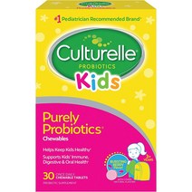 Culturelle Kids 어린이용 츄어블 데일리 프로바이오틱 면역 소화기 및 구강 건강 30개
