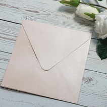 120g A7 진주 봉투 맞춤형 꽃 인쇄 190x130mm 결혼식 초대장 반품 주소 가방 우편물 50 개, [02] Personalize Print, [05] light pink square
