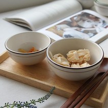 무난한 무지 줄라인 혼족 공기 대접 1P 돈까스집 신혼부부 도자기그릇 아이밥공기 다이어트공기 밥그릇, 공기/그린