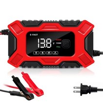 자동차 배터리 충전기 완전 자동 시동 6A 12V 보조 수리 충전 지능형 고속 오토바이 트럭용, CHINA, Red US Plug