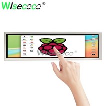 포터블모니터 미니모니터 소형 디지털 스마트 태블릿 사이니지 8.8 인치 휴대용 터치 모니터 1920x480 긴 스트립 바 디스플레이 Aida64 Win 10 11 라즈베리 파이, 흰색 터치 디스플레이
