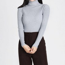 [마이오더D 550EA5S]여성 골지 신축성 베이직 목폴라 니트 티셔츠 니트티