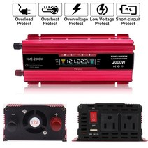 미국 600-2000W DC 12V AC 110V 자동차 전원 인버터 충전기 변압기 전원 USB 변환기 태양 LED 디스플레이, 2000W