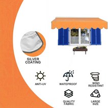 카페 테라스 어닝 설치 간편한 차양 파티오 천막 야외 테라스용 비와 태양에 사용 환경 경험 제공, 02 Orange_01 One Size