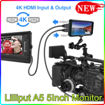 모니터 게이밍 CCTV 보조 서브 화면 라이언l라이언PUt A5 5 인치 FHD 1920x1080 4K HDMI 카메라 필드 방송 캐논/니콘/소니/Zhiyun/짐벌 배터리 포함