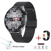 2023 NFC 스마트 워치 블루투스 통화 스포츠 GPS 추적 시계 심박수 ECG PPG Smartwatch 화웨이 Xiaomi, Mesh Belt Black