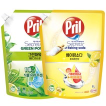 프릴 시크릿 오브 주방세제 1L ( 베이킹소다 퓨어레몬 1개 + 그린파워 레몬그라스 1개 ) / 1종주방세제 리필
